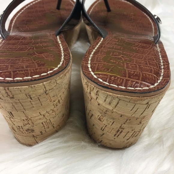 Sam Edelman Romy cork wedge thong sandals size 9 - Picture 3 of 8